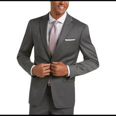 Smooth And Stylish, This Suit Separates Coat Has A Subtle Pindot Pattern In Dark Gray. Suit Separates Allow You To Choose Pant, Coat, And Vest Sizes Separately For An Ideal Fit. 70% Wool 28% Polyester 2% Spandex|Two Button|Notch Lapel|Side Vents|Fully Lined|Slim Fit|Calvin Klein X-Fit| Imported Dry Clean Only Calvin Klein Long Sleeve Formal Suit, Calvin Klein Fitted Blazer For Formal Occasions, Fitted Long Sleeve Calvin Klein Suit, Elegant Calvin Klein Formal Blazer, Calvin Klein Elegant Semi-formal Blazer, Calvin Klein Fitted Suits With Notch Lapel, Tailored Calvin Klein Suits For Office, Elegant Calvin Klein Suits With Notch Lapel, Classic Tailored Calvin Klein Suit