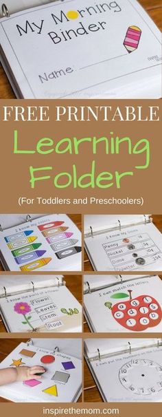 the free printable learning folder for toddlers and preschoolers