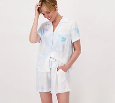 Whether you're sporting this groovy tie-dye set to bed or to the beach, it gives you a comfy option to grab and go without giving up the chicness you're used to. From Candace Cameron Bure. Comfortable White Sleepwear For Vacation, Relaxed Fit Summer Sleepwear For Loungewear, Trendy Relaxed Fit Sleepwear For Spring, Comfortable Spring Beach Sleepwear, Comfortable Beach Sleepwear For Spring, Comfortable Summer Lounging Sleepwear, Comfortable Summer Sleepwear For Lounging, Relaxed Summer Sleepwear For Lounging, Trendy Summer Lounging Sleepwear