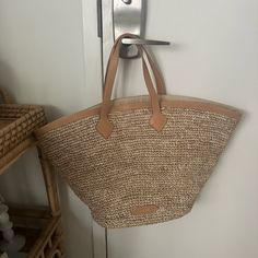 Like New Poolside Raffia Bag. Retails For $315 At Bloomingdale’s. Raffia With Leather Trim. Removable 20 Inch Crossbody Strap. Size - 20.5x6.25x13.75. Elegant Beach Bag With Leather Trim, Vacation Straw Bag With Leather And Gold-tone Hardware, Luxury Everyday Straw Bag With Gold-tone Hardware, Luxury Gold Straw Bag With Gold-tone Hardware, Luxury Beach Straw Bag With Gold-tone Hardware, Luxury Brown Straw Bag With Gold-tone Hardware, Raffia Bag, Leather Trims, Bag Lady