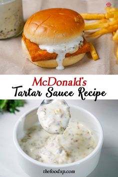 McDonald’s Tartar Sauce Recipe Mcdonalds Tartar Sauce Recipe, Homemade Tartar Sauce Easy, Best Tartar Sauce Recipe, Tartar Sauce Recipe, Homemade Tartar Sauce, Unique Recipe, Salad Dressing Recipes Homemade