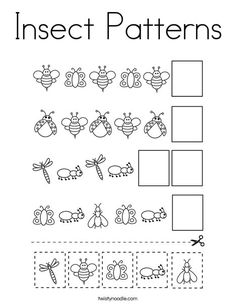 insect pattern worksheet for preschool