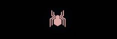 an image of a spiderman logo on a black background with pink lines in the center