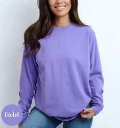 Blank Comfort Color Long Sleeve Shirt Long Sleeve Tee Wholesale Clothing Blank Shirt Long Sleeve Tshirt Women Long Sleeve Men Tee Long Shirt ✨ PRODUCT DESCRIPTION ✨ ∘ ∘ For an Oversized look, consider sizing up 1-2 above your normal size. ∘ ∘ UNISEX TSHIRT ∘ Relaxed fit ∘ Medium fabric ∘ 100% Preshrunk Cotton ∘ Garment-dyed fabric ∘ Double-needle topstitch seams for long-lasting ∘ ∘ Design colors may differ slightly from the final printed item due to the printing process and monitor calibration. ∘ ∘  📏 SIZE 📏 ∘ Adult Unisex sizing. We have a size chart on our listing photos ↑. ⏱️ SHIPPING & PRODUCTION TIME ⏱️ ∘ Please allow 1-5 business days for processing time. ∘ Shipping time is 3-5 business days. ✨ CARE INSTRUCTIONS ✨ ∘ Inside out, wash cold with a delicate cycle ∘ Hang Dry ∘ Do not u Women Long Shirt, Long Sleeve Men, Tshirt Women, Sleeve Men, Clothing Mockup, Comfort Colors Tee, Comfort Color, Long Tshirt, Shirt Long Sleeve