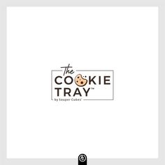 the cookie tray logo is shown in black and white, with an image of a cookie on