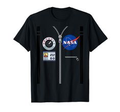 a black shirt with the nasa logo on it