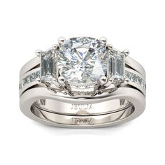 a princess cut diamond engagement ring set