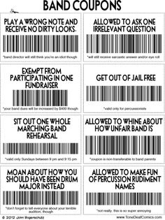 coups for the band coupons are shown in black and white