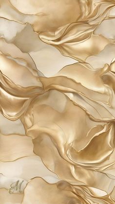 an abstract gold and white background with wavy, curved lines in the shape of waves