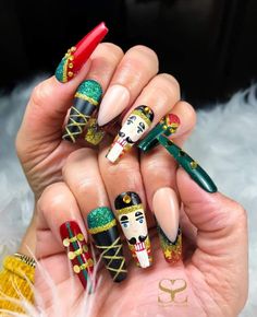 Nutcracker Nails, Christmas Nail Colors, Camo Nails, Organic Nails, Colorful Nail Designs, Festival Nails, Beach Nails, Hot Nails, Gel Nail Designs