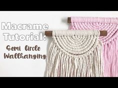 two macrame wall hangings with text overlay