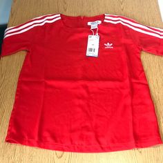 Adidas Originals Women’s 3 Stripe Tee Red Sz Xs Brand New Sporty Red Shirt For Summer, Red Streetwear Shirt For Spring, Red Shirt For Spring Streetwear, Adidas Short Sleeve Tops With Three Stripes, Basic Adidas Tops With Three Stripes, Adidas Three Stripes Summer Tops, Adidas Summer Tops With Three Stripes, Adidas Red Short Sleeve T-shirt, Adidas Red Crew Neck T-shirt