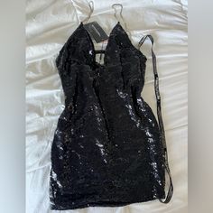 Little Black Dress, Sequin, Never Worn With Tags. Perfect For A Night Out, Size 8/Med Black Dress Sequin, White Ruffle Dress, Ribbed Bodycon Dress, Lavender Dresses, Dress Sequin, White Halter Maxi Dress, Sequin Mini, Pleated Mini Skirt, Sleeveless Mini Dress