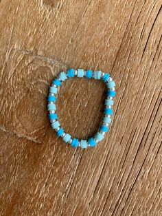 Welcome to Little Luxuries! This bracelet is made of blue and turquoise clay beads and some pearl beads. It is ocean themed. Bracelets Preppy, Preppy Bracelets, Wave Bracelet, Clay Bracelet, Ocean Themes, Ocean Waves, Clay Beads, Pearl Beads, Diy Bracelets