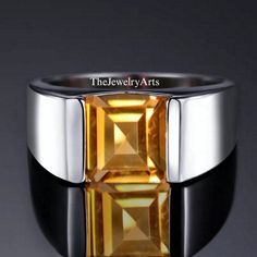 "Most Welcome to \"TheJewelryArts\" Products Description Center Stone: Genuine Golden Topaz Center Stone Size: 9x9mm Stone Shape: Square Cut Stone Clarity: VVS Material: 92.5 Sterling Silver, also available in 24k Rose Gold Vermeil/Gold Vermeil/Black Vermeil Stamp: 92.5 ➽OCCASION: Surprise your loved one with this beautiful engagement/wedding jewelry by TheJewelryArts . A classic piece of jewelry for all men/women in your life, this is a perfect gift for any occasion such as birthdays, anniversaries, wedding, engagements, Valentine's Day or Christmas day mother's day. ✔Comfort Fit ✔Nickel Free ✔Free Engraving ✔ Free Shipping ✔  Ready to Ship in 3 Business Day Customization is always welcome and please feel free to contact with me if you have any design ideas! If you have any other query pl Yellow Open Ring Fine Jewelry, Yellow Gemstone Open Ring Jewelry, Yellow Open Ring Jewelry For Anniversary, Modern Yellow Ring Jewelry, Modern Yellow Jewelry With Polished Finish, Modern Yellow Citrine Jewelry, Modern Polished Yellow Jewelry, Yellow Topaz Crystal Promise Ring, Yellow Citrine Topaz Ring Rectangular Shape