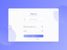 an apple sign up form on a purple and blue background with circles around the screen