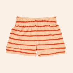 Sporty Striped Cotton Shorts, Playful Striped Summer Shorts, Playful Striped Shorts For Summer, Playful Striped Bottoms For Summer, Summer Playwear Shorts, Sporty Striped Hem Bottoms For Summer, Playful Summer Pajama Shorts With Relaxed Fit, Playful Relaxed Fit Shorts With Elastic Waistband, Playful Relaxed Fit Pajama Shorts For Summer