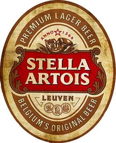 the label for stella artois beer