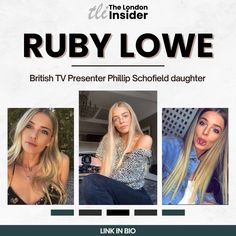 three women with long blonde hair are featured in this ad for the london insider ruby lowe