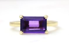 This ring features a stunning Amethyst gemstone set in a delicate prong setting ring. ✑ Add a perfect engraving HERE - https://www.etsy.com/listing/562403746 ☛ Ring size - select your size in the drop down menu => Gemstone Type - Amethyst => Gemstone Size - 7x11mm => Gemstone Cut - Rectangle => Metal Type (Photos) - 14k Gold Filled - You can choose other types of metal from the drop down menu ► Nickel Free ✔ ► Tarnish Resistant ✔ ► One Year Warranty ✔ ► 30 days return policy ✔ ► High Yellow Gold Amethyst Ring With Rectangular Shape, Classic Yellow Gold Rectangular Amethyst Ring, Rectangular Amethyst Ring In Yellow Gold, Classic Purple Rectangular Rings, Rectangular Amethyst Rings In Yellow Gold, Purple Rectangular Gemstone Ring, Classic Rectangular Amethyst Ring, Yellow Gold Amethyst Ring For Anniversary, Rectangular Amethyst Ring In 14k Gold