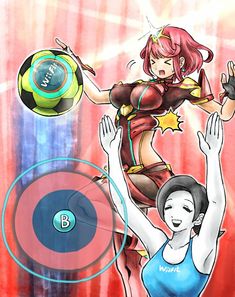 an anime character is playing with a ball