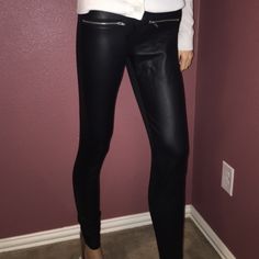 Black Semi Leather Pants Pants Color, Pant Jumpsuit, Leather Pants, Pants For Women, Jumpsuit, Pants, Leather, Women Shopping, Black