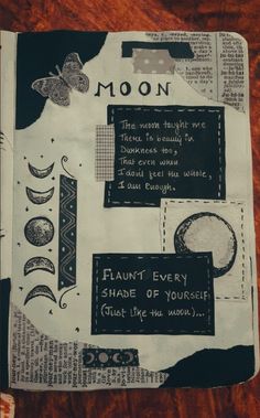 a piece of paper with words and pictures on it that say, i love you to the moon