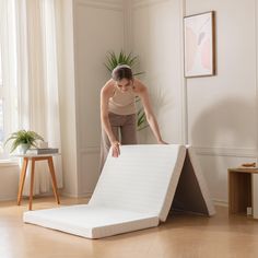 EGO Tri Fold Mattress Topper for Yoga Nap or Camping White - EGOHOME Mattress Toppers, Camping Mattress, Memory Foam Mattress Topper, Outdoor Comfort, Gel Memory Foam Mattress, Box Bed, Comfort Mattress, Soft Corals, Guest Bed