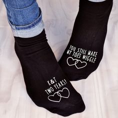 Valentine Socks, Sock Ideas, Wedding Anniversary Gift Ideas, Functional Gifts, Personalised Socks