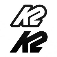 the letters k2 are black and white, but they appear to be in different font styles