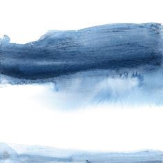 an abstract painting with blue and white colors