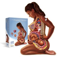 the pregnant mother puzzle is next to its box