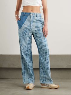 Designer Jeans With Five Pockets For Spring, Designer Spring Jeans With Five Pockets, Designer Straight Leg Bottoms For Spring, Designer Straight Leg Pants With Pockets, Designer Straight Leg Denim Pants, Designer Denim Straight Leg Pants, Loewe Pants, Loewe Clothes Women, Loewe Womenswear