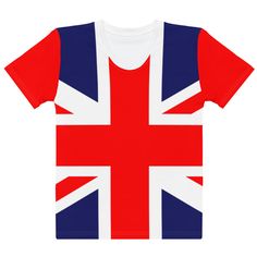 The UK flag is a symbol of national pride, unity, and patriotism. The Union Jack t-shirt celebrates the United Kingdom's union by incorporating the three national flags of England, Scotland, Wales and Northern Ireland. So if you're proud to be British or if you want to show your heritage and support for UK then this is the perfect T-shirt for you. Find more Union Jack items + PRODUCT DESCRIPTION + 95% Polyester, 5% Elastane (fabric composition may vary by 1%) Smooth fabric Color does not fade Ve Patriotic Short Sleeve T-shirt With Flag Print, Red Patriotic T-shirt With American Flag Print, Patriotic Red T-shirt With American Flag Print, Red Crew Neck T-shirt With Flag Print, Red Crew Neck T-shirt For Independence Day, Red Flag Print T-shirt For 4th Of July, Veterans Day Flag Print Crew Neck T-shirt, Red T-shirt With Flag Print For Independence Day, Patriotic Flag Print Short Sleeve T-shirt