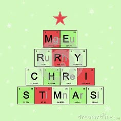 a christmas tree made out of scrabbles with the word merry written on it