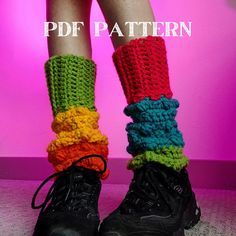 PATTERN Pixie Pebble Leg Warmers Crochet Pattern PDF - Etsy Crochet Tights, Tights Pattern, Leg Warmers Crochet Pattern, Leg Warmers Pattern, Crochet Leg Warmers, Crochet Simple, Super Bulky, Diy Crochet Projects, M Pants