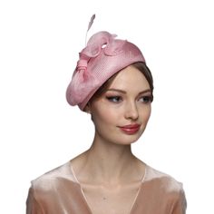 EASY TO WEAR, FLAUNT ANY HAIRSTYLE YOU LIKE Pink Straw Kentucky Derby Hat Beret Look at your very best, this charming women's Pink Kentucky derby hat beret glorifies your personality and enhances the positivity of your etiquette on all occasions. Whether you are attending a wedding reception, Kentucky derby, or visiting any other formal or informal event, it accentuates your style and glamour with all poise and diligence and takes your fashion to the very next level. - One size; - Visca straw; - Pink Bucket Hat For Kentucky Derby, Pink Brimmed Hat For Races, Luxury Pink Hat With Curved Brim, Luxury Pink Sinamay Hat, Pink Sun Hat For Wedding, Kentucky Derby, Hat Beret, Kentucky Derby Hat, Derby Hats, Kentucky Derby