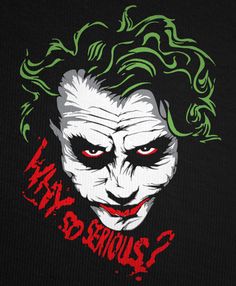 the joker face with green hair and red eyes is shown on a black t - shirt