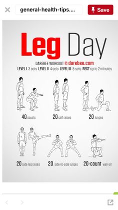 the poster shows how to do leg day