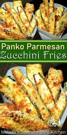 panko parmesan zucchini frittes with text overlay