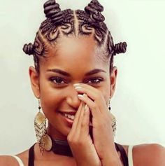 braided bantu knots Bantu Knots With Braids, Braided Bantu Knots, Bantu Knot Styles, Hair Afro, Crochet Braids Hairstyles, Afro Punk