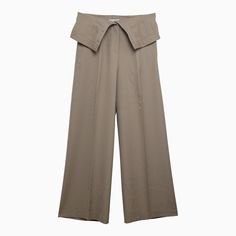 Los pantalones sueltos de lana beige de acné de acné con cierre de cremallera y cintura abotonada.-Fabric I: 55% de poliéster - 45% de lana / forro: 100% de algodón Acne Studios Jeans, Wide Trousers, Wool Trousers, Pantalon Large, Tapered Pants, Tailored Pants, Wide Pants, Fashion Studio, Brown Fashion