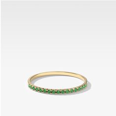 This diaphanous ring is the height of simplicity: the French pavé setting showcases the color of its delicate 0.005 carat ideal cut green emeralds. 1.4 mm band available in rose, yellow and white gold Questions? Want to modify this ring? CONTACT US Nervous About Buying Jewelry Online? READ THIS Made in the USA. All sales are final. All Good Stone pieces are made to order – please allow 3-4 weeks for production, followed by 1-2 days for shipping! Trust us - we’re worth the wait ;) Green Diamond Stackable Rings For May Birthstone, Classic Green Diamond Stackable Ring, Elegant Green Stackable Rings With Half Eternity, Classic Green Stackable Diamond Ring, Elegant Green Stackable Half Eternity Rings, Elegant Green Stackable Diamond Ring, Classic Green Stackable Rings With Prong Setting, Fine Jewelry Green Stackable Rings With Prong Setting, Green Diamond Stackable Rings Fine Jewelry