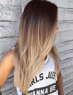 Brown To Blonde Ombre, Ombre Blond, Female Hairstyles, Ombre Hair Blonde, Hair Blond, Long Layered Haircuts, Oily Hair