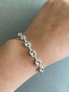 Sterling Silver Pop Marine Chain Bracelet Sterling Silver - Etsy Just Love Me, Small Gift Boxes, Silver Jewelry Fashion, Bracelet Sterling Silver, Silver Prices, Small Gift, Rope Chain, Chain Link Bracelet, Infinity Bracelet