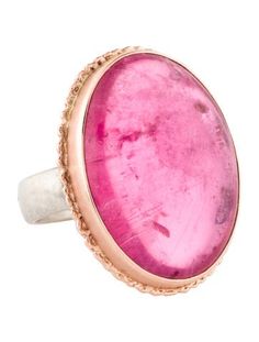 Sterling Silver & 14K Rose Gold Jasper Gemstone Rings For Gifts, Vintage Pink Cabochon Ring, Pink Hand-strung Agate Jewelry, Jasper Cabochon Jewelry Gift, Pink Tourmaline Cabochon Ring, Cocktail Rings, Tourmaline, Jewelry Rings, Rose Gold