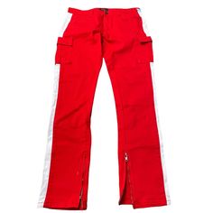 Kayden K Red Denim Skinny Slim Men Fashion Jeans 30x31 Nwot. Urban Red Cotton Bottoms, Urban Red Pants For Streetwear, Urban Style Red Pants For Streetwear, Red Fitted Streetwear Pants, Fitted Red Pants For Streetwear, Fitted Red Denim Jeans, Red Cotton Jeans, Red Cotton Jeans For Streetwear, Red Cotton Jeans With Pockets