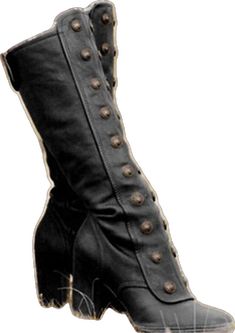 Steampunk Boots With Rivets For Fall, Winter Faux Leather Boots With Rivets, Winter Leather Boots With Buttons, Winter Rivet Faux Leather Boots, Fall Boots With Button Closure And Round Toe, Fitted Winter Boots With Rivets, Knee High Boots Winter, Vintage Boots, Knee High Leather Boots