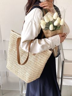 Bag For Love - Minimalist Large Capacity Straw Bag - Women Tote Bags Product Description Style Vacation Color Beige Quantity 1 piece Strap Type Double Handle Pattern Type Plain Bag Size Large Type Straw Bag Material Paper Size Chart INCH CM Size Bag Width Bag Height Bag Length one-size 5.5 13.4 16.1 Size Bag Width Bag Height Bag Length one-size 14 34 41 Similar Products h2 { text-align: center; } .red-box { width: 100%; display: flex; flex-direction: row; flex-wrap: wrap; justify-content: center Spring Daily Use Hobo Bag, Spring Solid Color Hobo Bag For Daily Use, Spring Casual Large Capacity Hobo Bag, Trendy Straw Bag For Everyday Spring Use, Spring Casual Hobo Bag With Large Capacity, Large Capacity Hobo Shoulder Bag For Spring, Spring Large Capacity Hobo Shoulder Bag, Large Capacity Spring Hobo Shoulder Bag, Casual Bags For Spring Shopping