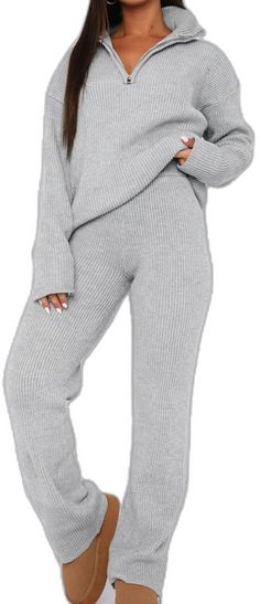 Casual Winter Pants For Relaxation, Cozy Winter Pants For Relaxation, Cozy Stretch Pants For Loungewear, Solid Cozy Fit Pants For Loungewear, Comfy Gray Loungewear Pants, Trendy Winter Loungewear Pants, Soft Texture Pants For Fall Loungewear, Gray Winter Loungewear Pants, Trendy Ribbed Pants For Loungewear